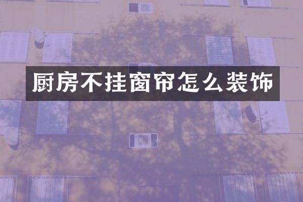 厨房不挂窗帘怎么装饰