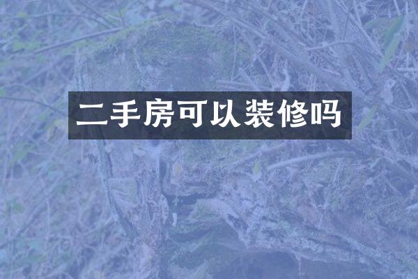 二手房可以装修吗