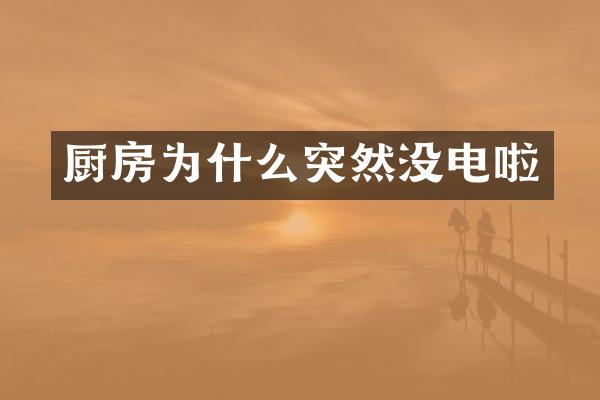 厨房为什么突然没电啦