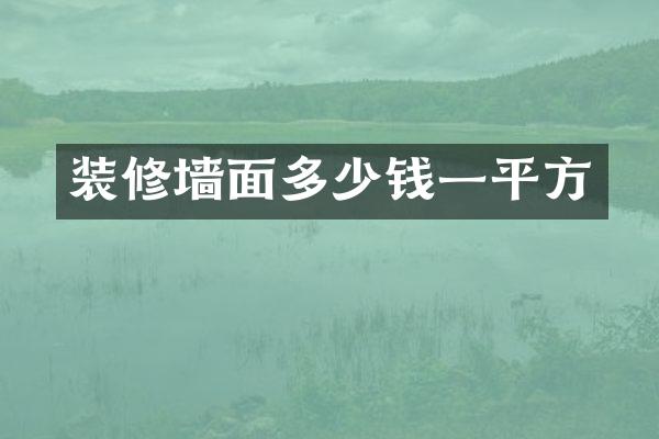 装修墙面多少钱一平方