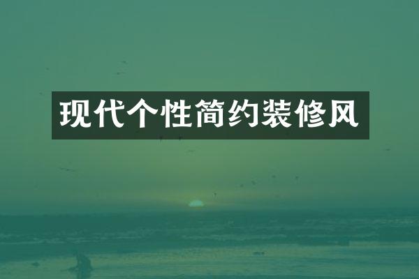 现代个性简约装修风