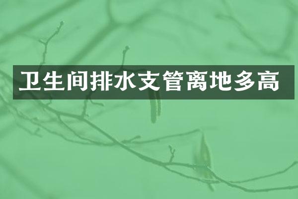 卫生间排水支管离地多高