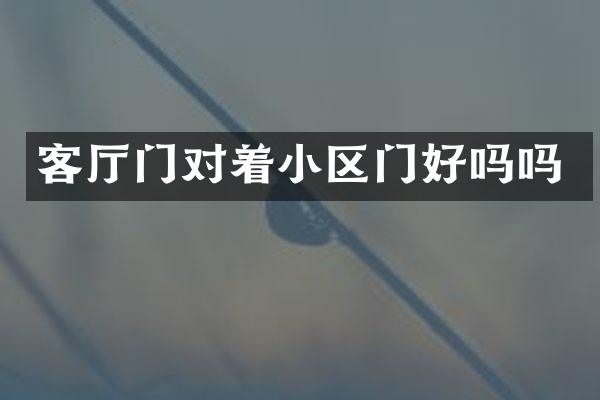 客厅门对着小区门好吗吗