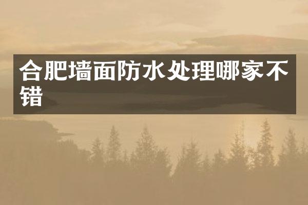 合肥墙面防水处理哪家不错