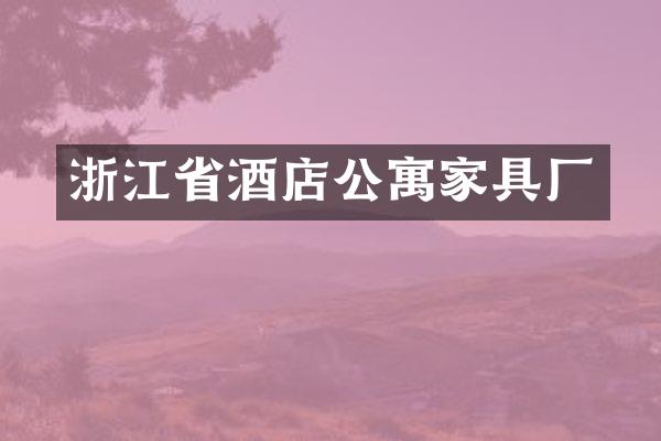 浙江省酒店公寓家具厂