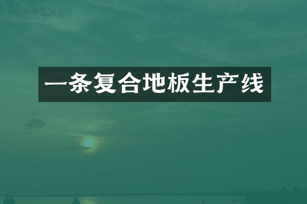 一条复合地板生产线