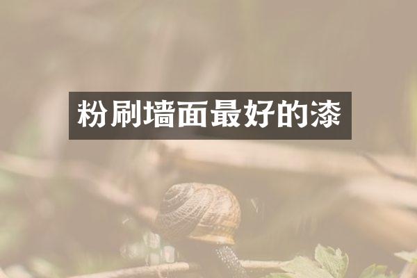 粉刷墙面最好的漆