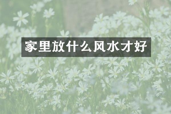 家里放什么风水才好