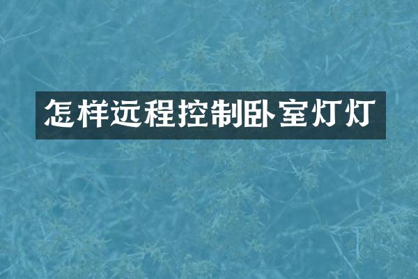怎样远程控制卧室灯灯