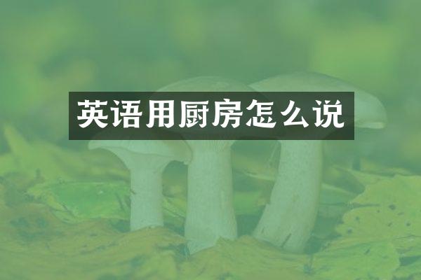 英语用厨房怎么说