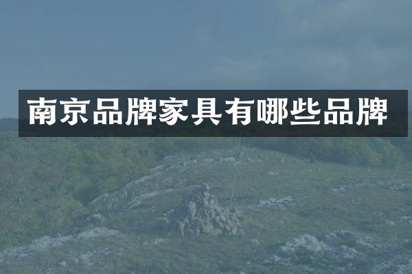 南京品牌家具有哪些品牌