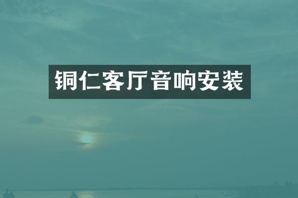 铜仁客厅音响安装