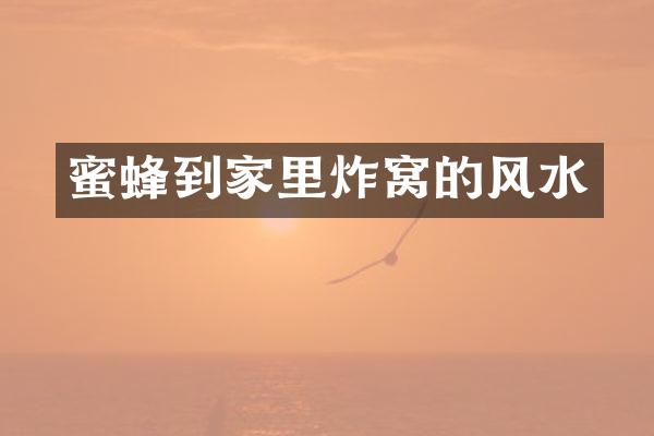 蜜蜂到家里炸窝的风水