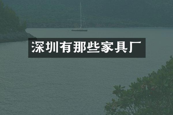 深圳有那些家具厂