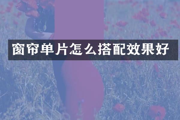 窗帘单片怎么搭配效果好
