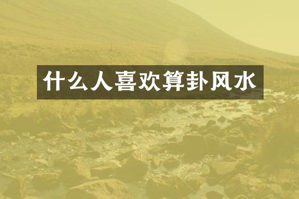 什么人喜欢算卦风水