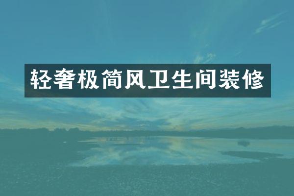轻奢极简风卫生间装修