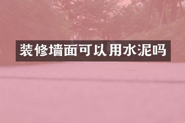 装修墙面可以用水泥吗