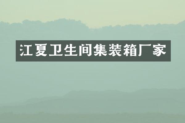 江夏卫生间集装箱厂家