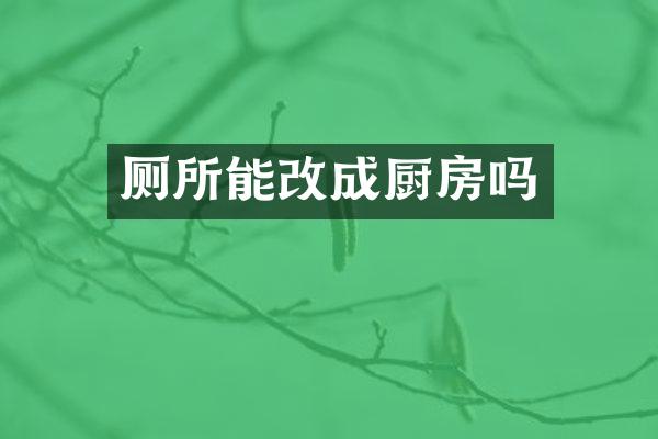 厕所能改成厨房吗
