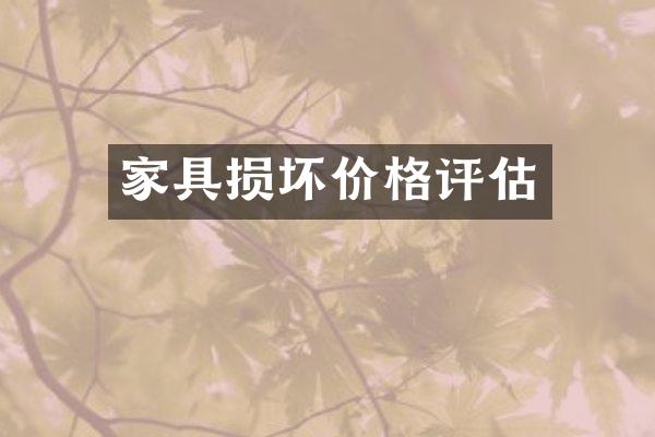 家具损坏价格评估