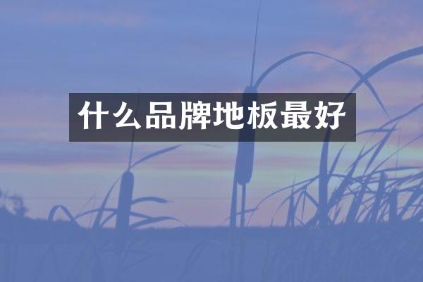 什么品牌地板最好