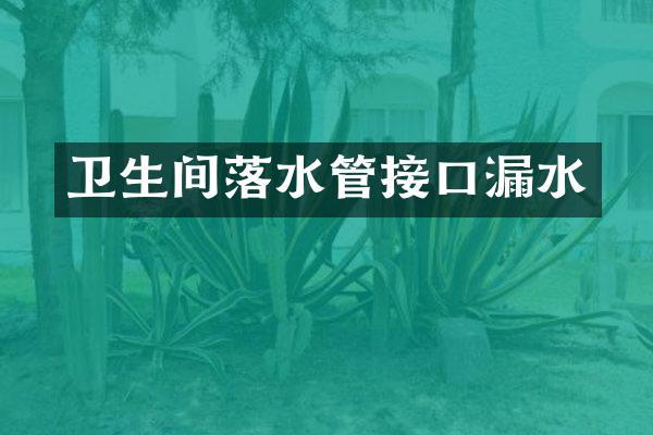 卫生间落水管接口漏水
