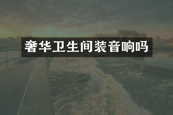 奢华卫生间装音响吗
