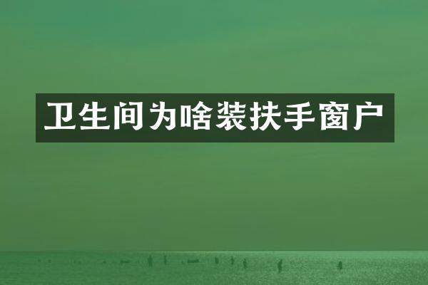 卫生间为啥装扶手窗户