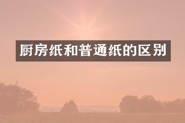 厨房纸和普通纸的区别