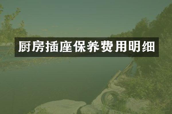 厨房插座保养费用明细