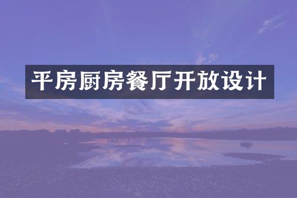 平房厨房餐厅开放设计