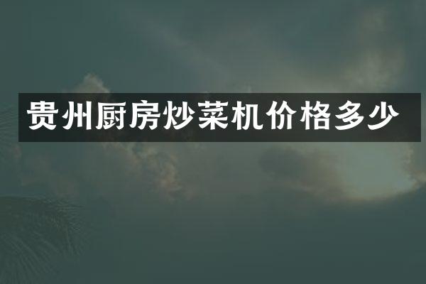 贵州厨房炒菜机价格多少