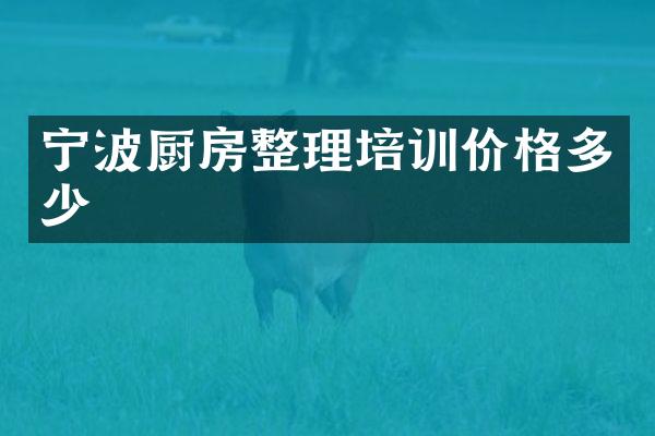 宁波厨房整理培训价格多少