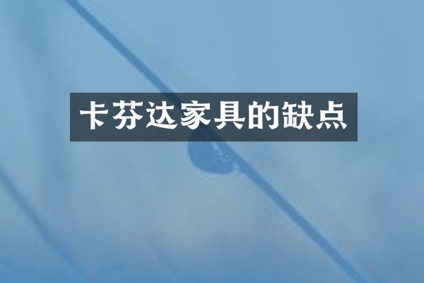 卡芬达家具的缺点