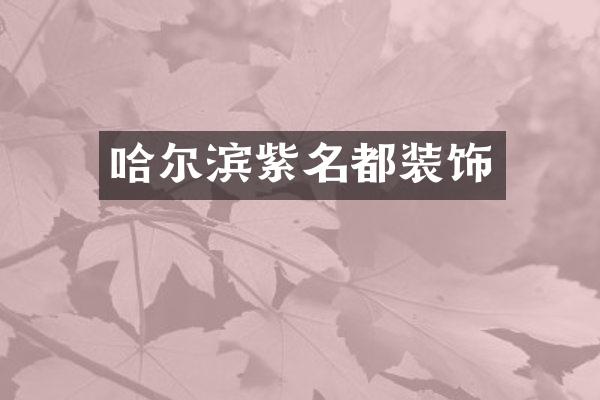 哈尔滨紫名都装饰