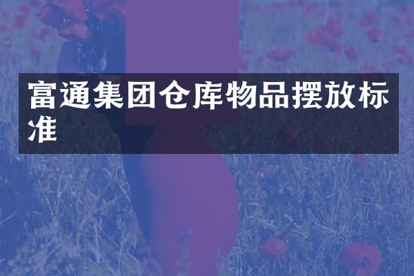 富通集团仓库物品摆放标准