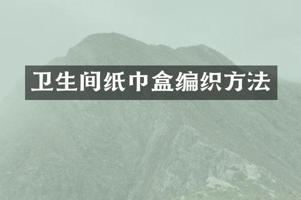 卫生间纸巾盒编织方法