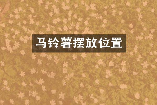 马铃薯摆放位置