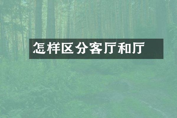 怎样区分客厅和歺厅