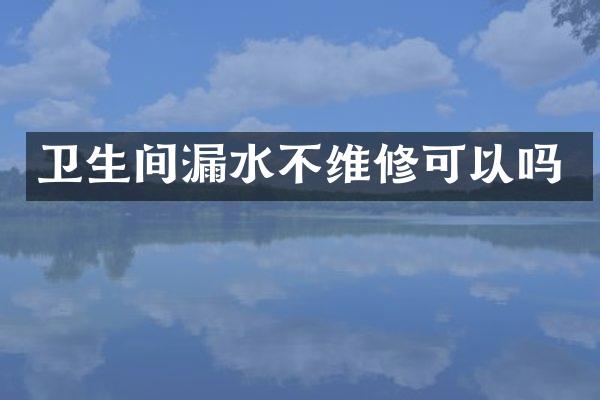 卫生间漏水不维修可以吗