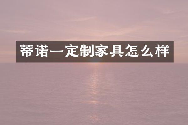 蒂诺一定制家具怎么样
