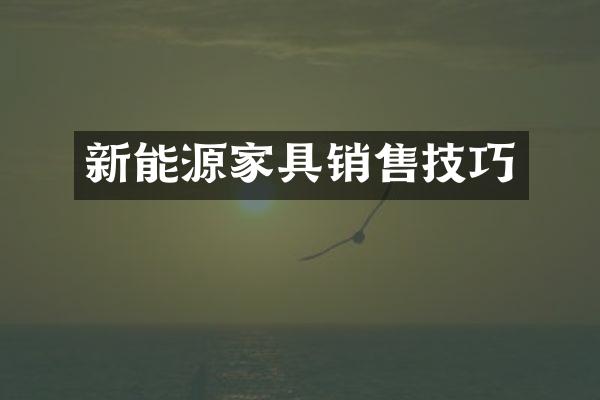 新能源家具销售技巧