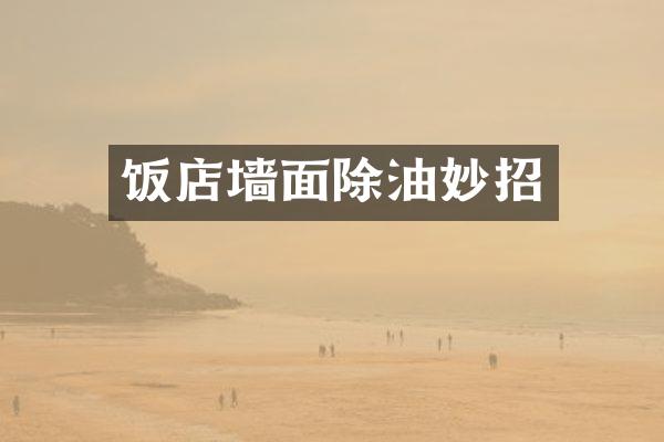 饭店墙面除油妙招