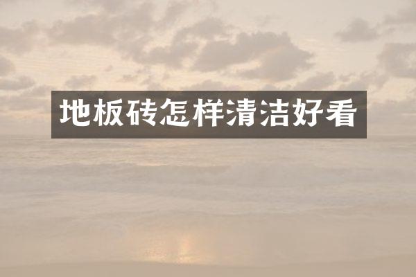 地板砖怎样清洁好看