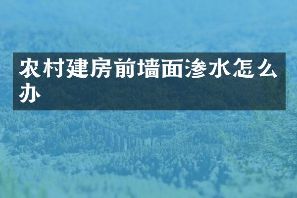 农村建房前墙面渗水怎么办