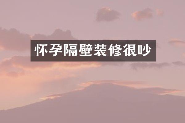 怀孕隔壁装修很吵