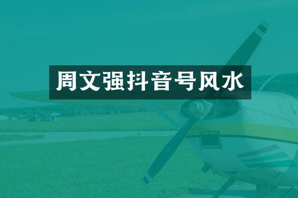 周文强抖音号风水