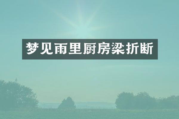 梦见雨里厨房梁折断