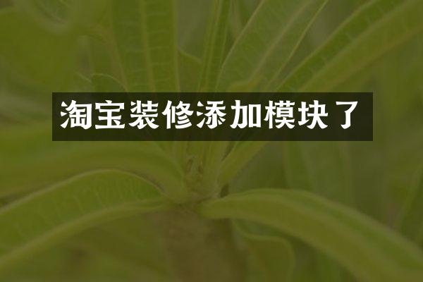 淘宝装修添加模块了